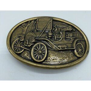 Avon Americana Heavy Metal Model T Ford Car Belt Buckle Vintage Rare Oval